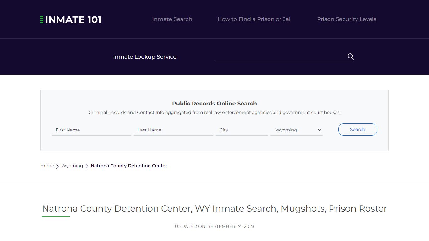 Natrona County Detention Center, WY Inmate Search, Mugshots, Prison ...